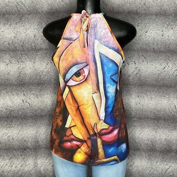 Abstract Art Print Women's Top - Picture 3 of 3